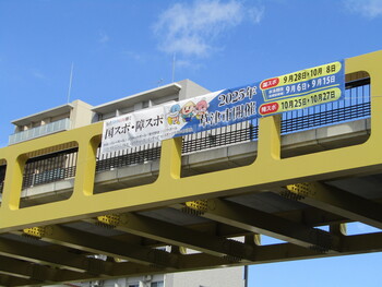 草津宿橋（横断幕の設置）