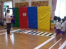 5歳児の歩行練習の様子