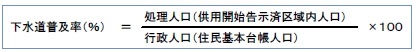 行政人口（住民基本台帳人口）分の処理人口（供用開始告示済み区域内人口）