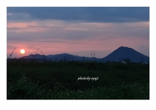葉山川分岐点から眺める夕焼け