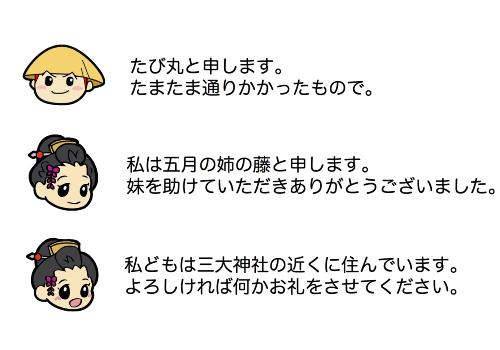 たび丸とお藤の会話