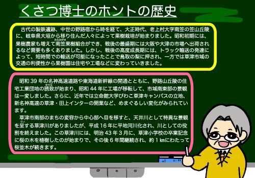くさつ博士のホントの歴史（果樹園と市の発展）