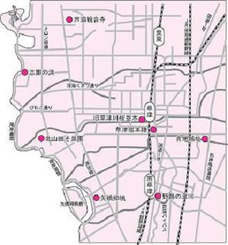 草津八大名所位置図