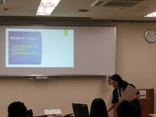 防災の話2（スクリーンに映った資料の写真）