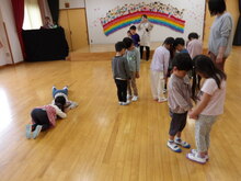 ふれあい遊びでくっついている写真