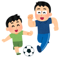 スポーツを楽しむ親子のイラスト