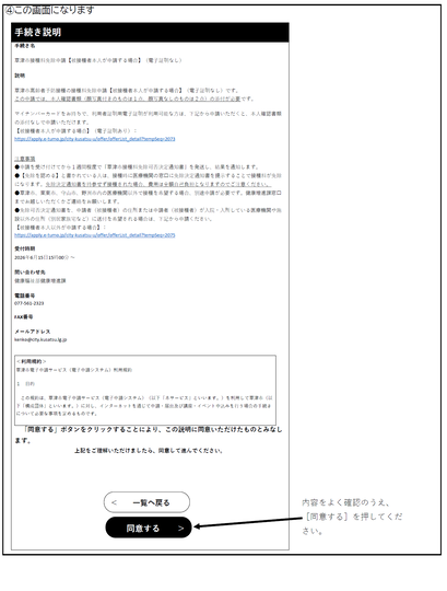 「電子申請の手順」の2ページ目。