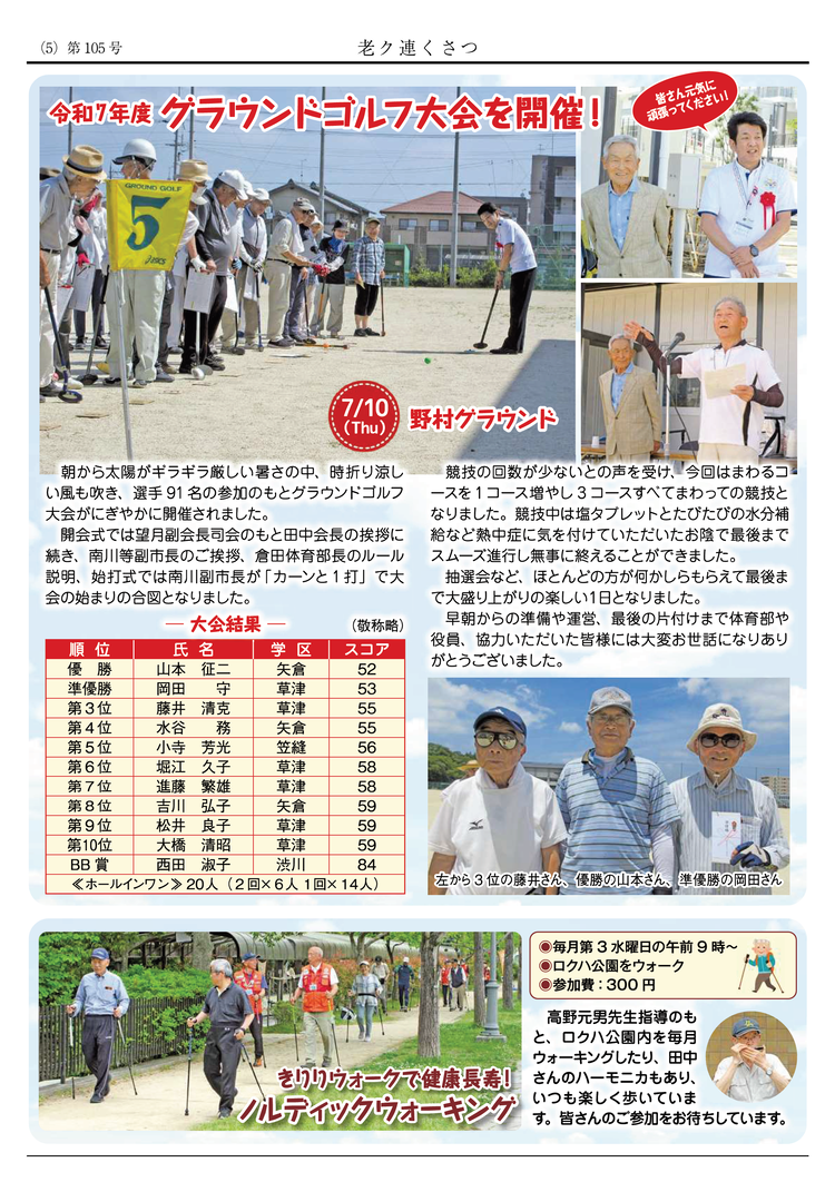 老ク連くさつ きりり 第105号 5ページ