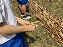 ヨシ簀づくりを実践する写真2