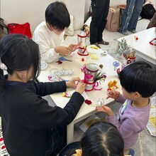 クリスマスブーツづくりの様子