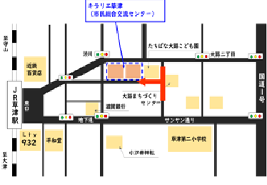 キラリエ草津の地図。詳しくはお問い合わせください。