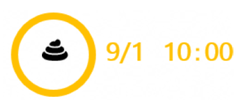 丸印と「9月1日10時」の文字の画像