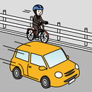 自転車が左側通行しているイラスト