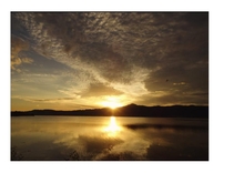 津田江第一北駐車場の夕日