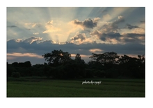 西矢倉一丁目（草津川沿い）の朝焼け