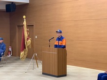 草津市消防団消防操法2次激励の写真