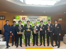 立命館大学アメリカンフットボール部パンサーズ表敬訪問の写真