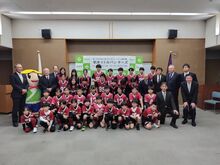 草津リトルパンサーズ表敬訪問の写真