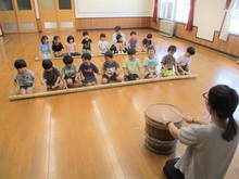 竹太鼓の練習風景