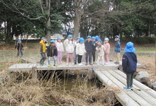 だるまさんがころんだをして遊んでいるところ