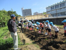 並んであいさつをするこどもたちの写真1